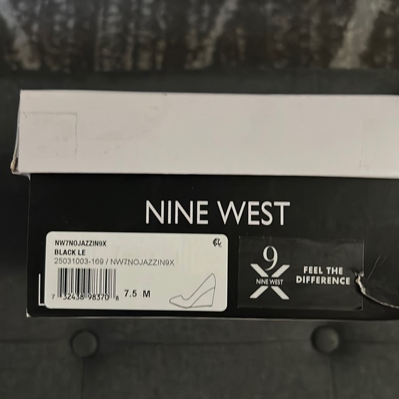 Nine West Jazzin Almond Toe Black Wedge - Picture 5 of 8